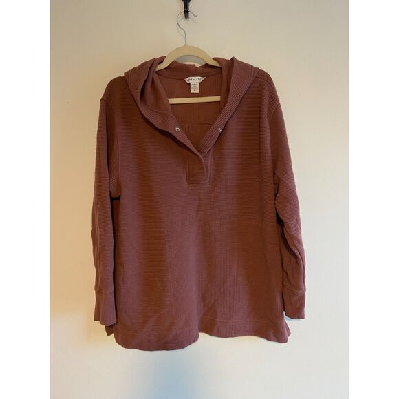 Athleta Coaster Luxe Waffle Hoodie Top in Tawny Rose SIZE MEDIUM - Picture 6 of 6